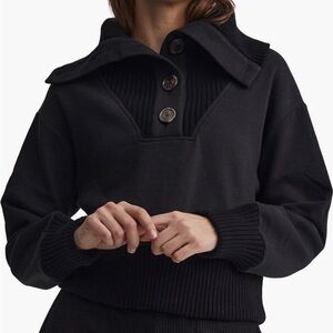 Varley Black Cowl Neck Sweater